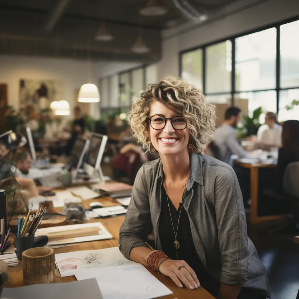Diseñadora joven en startup
